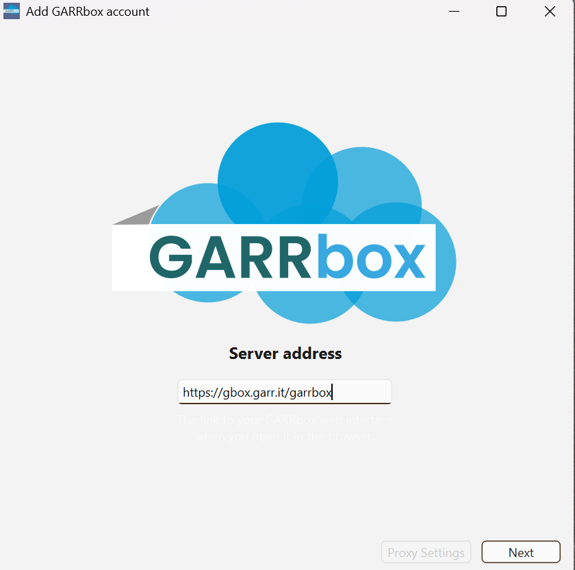 Conferma dell'indirizzo del server