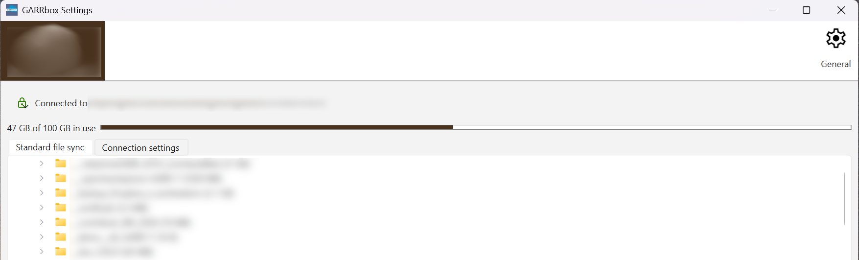 Pannello impostazioni del client