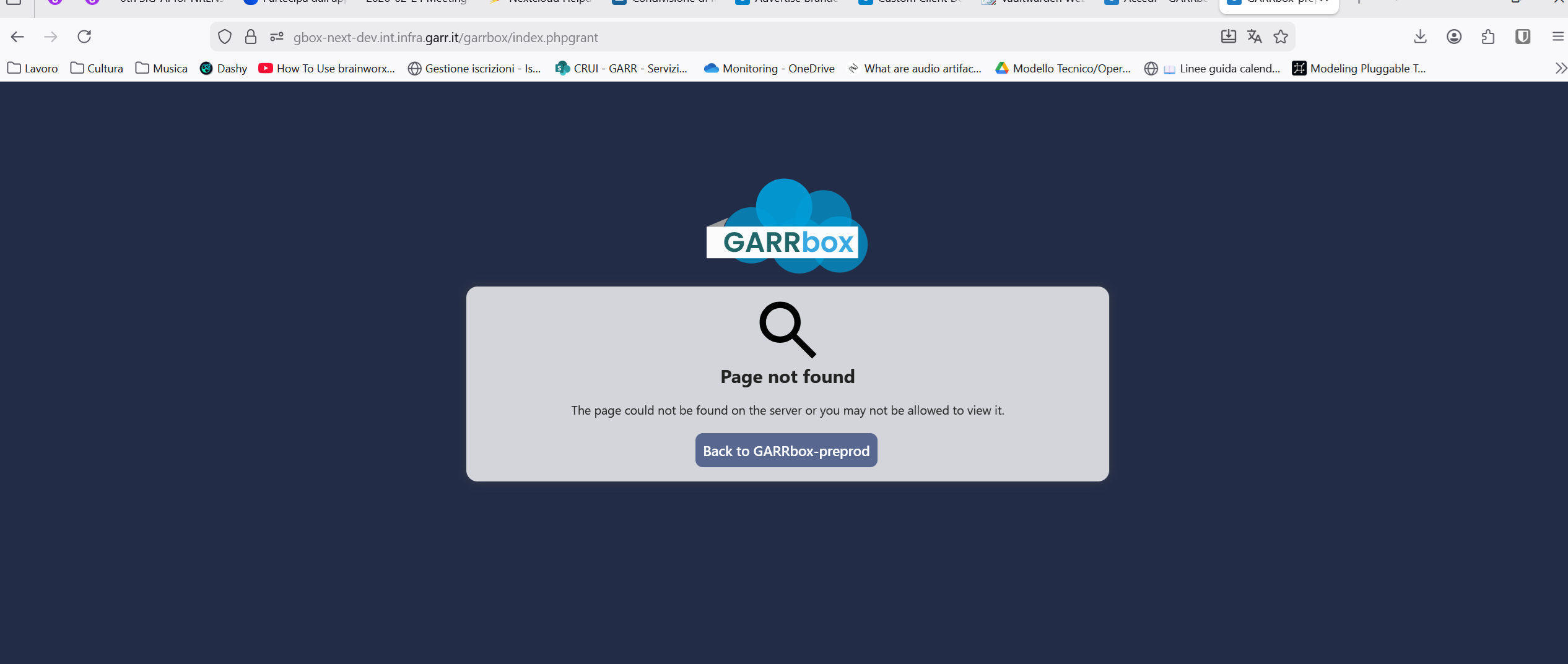 Messaggio di errore durante la configurazione