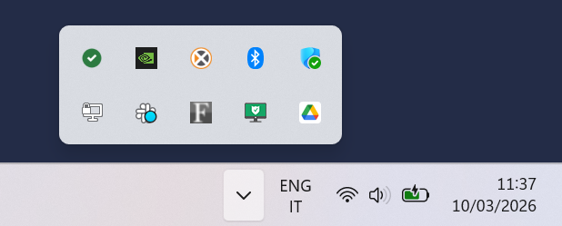 Client icon in the system menu