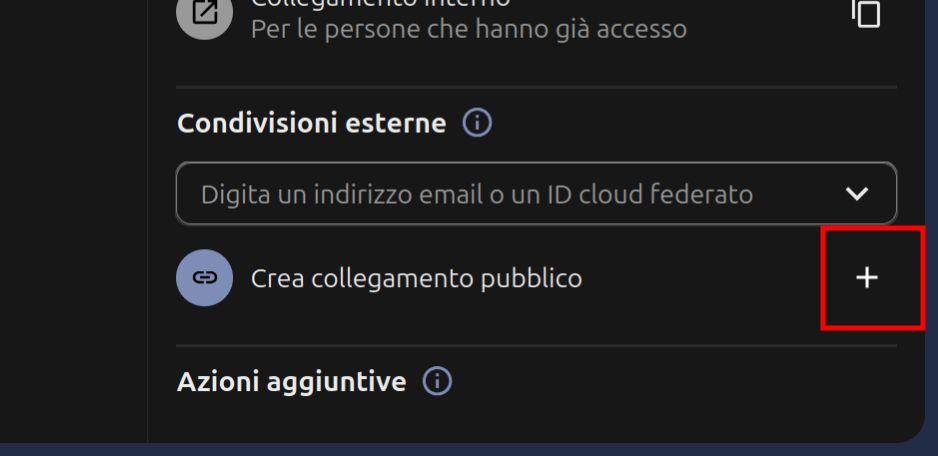 Public share creation - step 1