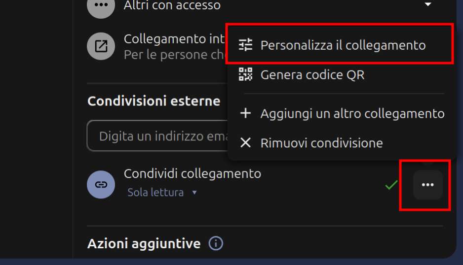 Public share creation - step 2